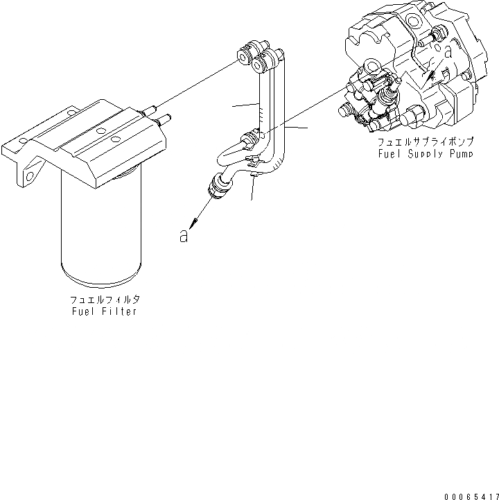 Схема запчастей Komatsu SAA4D107E-1B-W - ТОПЛИВН. ФИЛЬТР. ТРУБЫ(№8-) ДВИГАТЕЛЬ