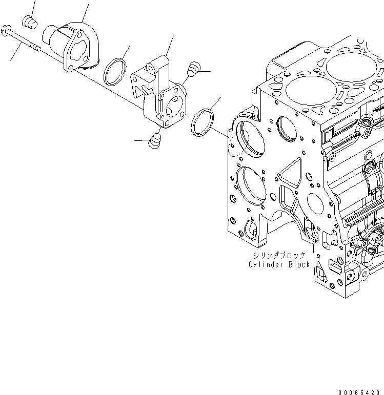 Схема запчастей Komatsu SAA4D107E-1B-W - ВОДН. ВХОДН. СОЕДИН-Е(№8-) ДВИГАТЕЛЬ