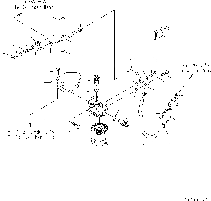 Схема запчастей Komatsu SAA4D107E-1B-W - АНТИКОРРОЗ. ЭЛЕМЕНТ(№899-) ДВИГАТЕЛЬ