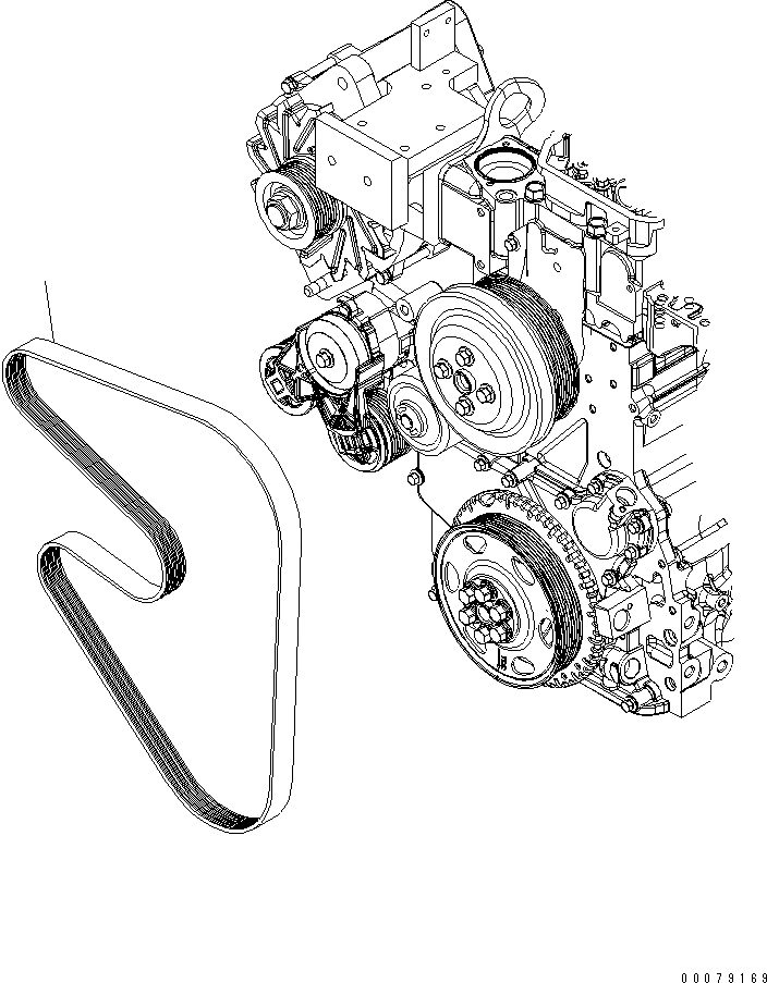 Схема запчастей Komatsu SAA4D107E-1B-W - ВЕНТИЛЯТОР ОХЛАЖДЕНИЯ РЕМЕНЬ (ДЛЯ ГЕНЕРАТОРА 90А)(№77-) ДВИГАТЕЛЬ