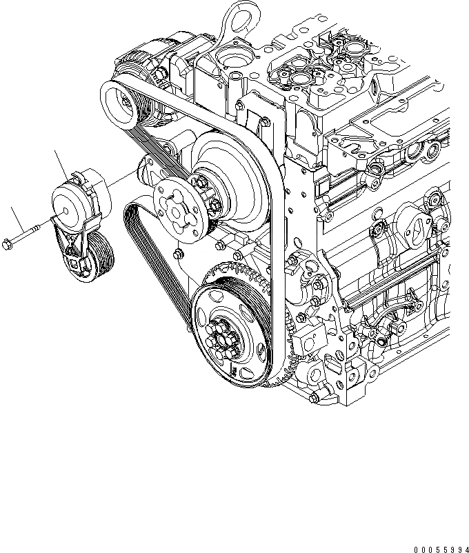 Схема запчастей Komatsu SAA4D107E-1B-W - НАТЯЖИТЕЛЬ РЕМНЯ ДВИГАТЕЛЬ