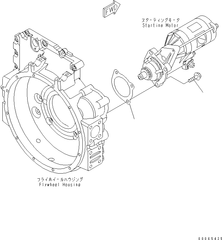 Схема запчастей Komatsu SAA4D107E-1B-W - КРЕПЛЕНИЕ СТАРТЕРА (.KW)(№8-) ДВИГАТЕЛЬ