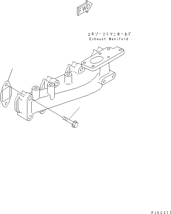 Схема запчастей Komatsu SAA4D102E-2C-B5 - ВЫПУСКНОЙ КОЛЛЕКТОР ПРОКЛАДКА И БОЛТ(№7777-) ДВИГАТЕЛЬ