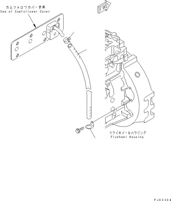 Схема запчастей Komatsu SAA4D102E-2C-B5 - ПАТРУБКИ САПУНА(№7777-) ДВИГАТЕЛЬ