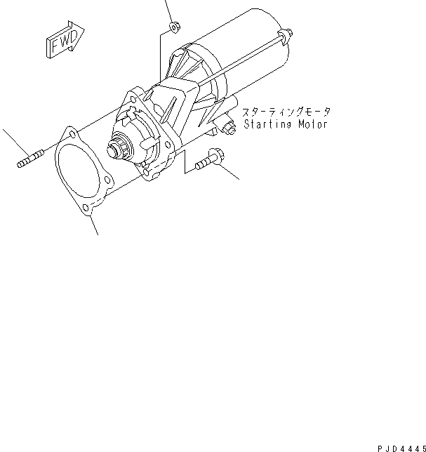 Схема запчастей Komatsu SAA4D102E-2C-B5 - КРЕПЛЕНИЕ СТАРТЕРА (.KW) ДВИГАТЕЛЬ