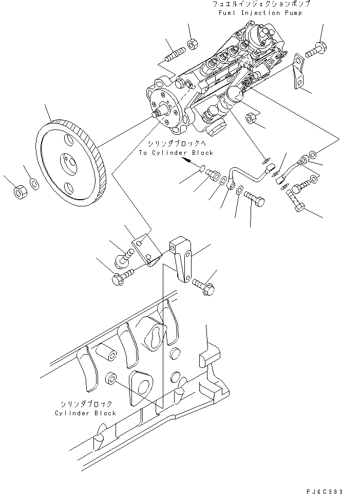 Схема запчастей Komatsu SAA4D102E-2A-B5 - КРЕПЛЕНИЕ ТОПЛ. НАСОСА(№7777-) ДВИГАТЕЛЬ