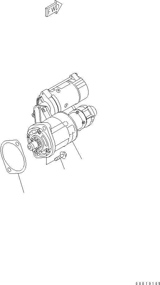 Схема запчастей Komatsu SAA4D95LE-3B-4A - КРЕПЛЕНИЕ СТАРТЕРА (.KW) ДВИГАТЕЛЬ