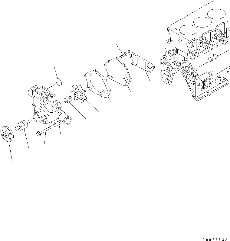 Схема запчастей Komatsu SAA4D95LE-5A - ВОДЯНАЯ ПОМПА ДВИГАТЕЛЬ