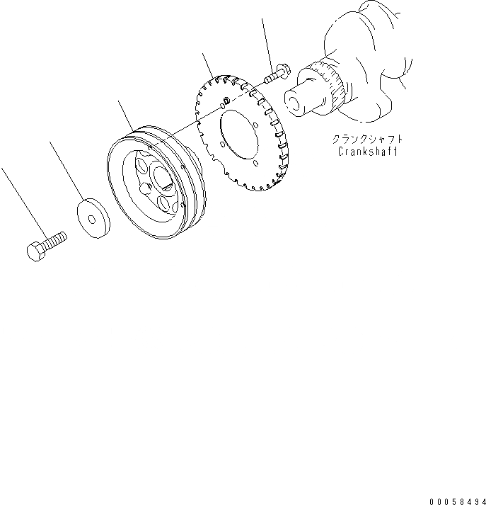 Схема запчастей Komatsu SAA4D95LE_5A - ДЕМПФЕР ДВИГАТЕЛЬ