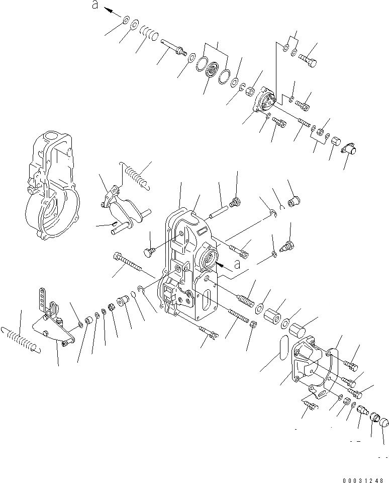 Схема запчастей Komatsu SAA4D95LE-3A-4W - ТОПЛ. НАСОС (РЕГУЛЯТОР) (/) (ВНУТР. ЧАСТИ) ДВИГАТЕЛЬ