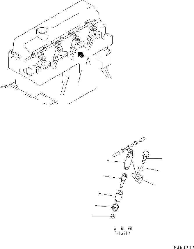 Схема запчастей Komatsu SAA4D95LE-3A-4W - ФОРСУНКА ДВИГАТЕЛЬ