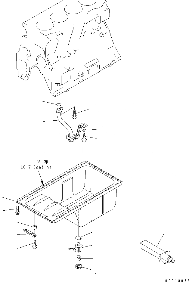 Схема запчастей Komatsu SAA4D95LE-3A-4M - МАСЛЯНЫЙ ПОДДОН И ВСАСЫВАЮЩИЙ ПАТРУБОК(№7-) ДВИГАТЕЛЬ