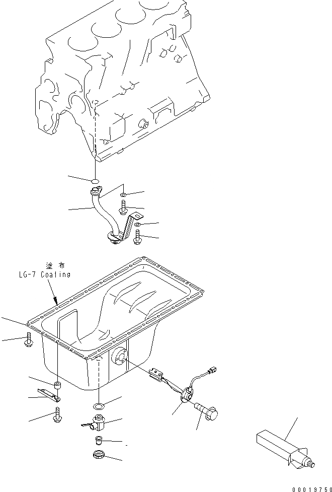 Схема запчастей Komatsu SAA4D95LE-3B-4A - МАСЛЯНЫЙ ПОДДОН И ВСАСЫВАЮЩИЙ ПАТРУБОК(№7-) ДВИГАТЕЛЬ