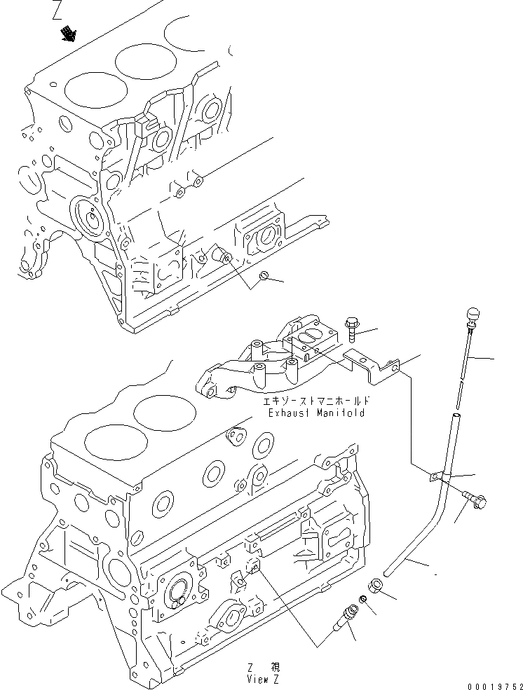 Схема запчастей Komatsu SAA4D95LE-3B-4A - МАСЛ. ЩУП(№7-) ДВИГАТЕЛЬ