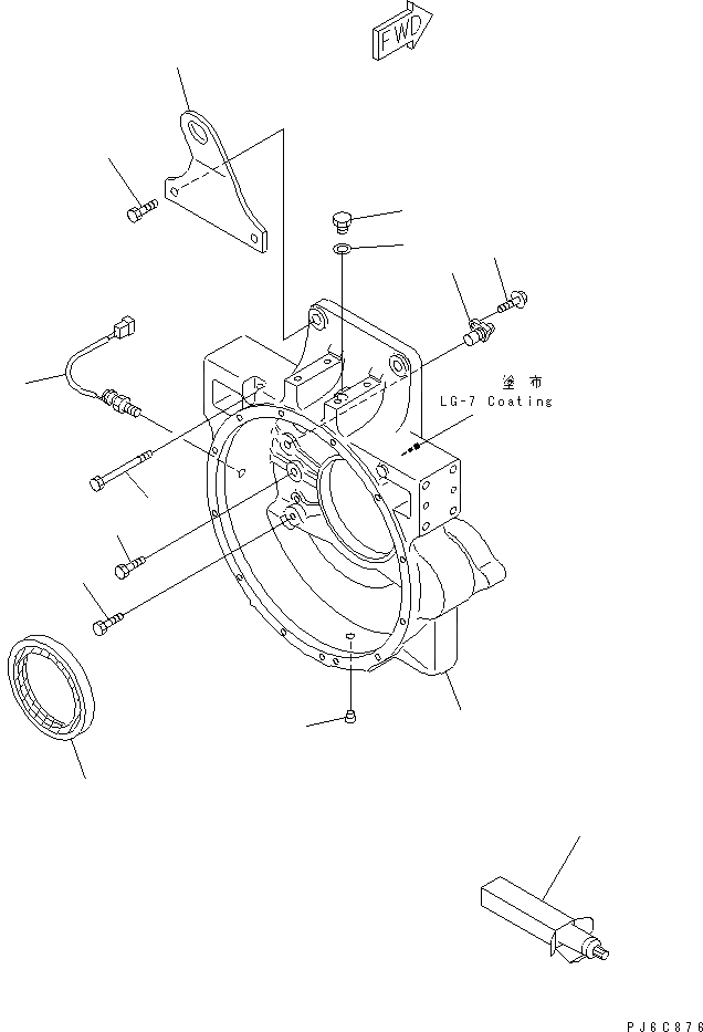 Схема запчастей Komatsu SAA6D125E-3B-8W - КАРТЕР МАХОВИКА(№-) ДВИГАТЕЛЬ