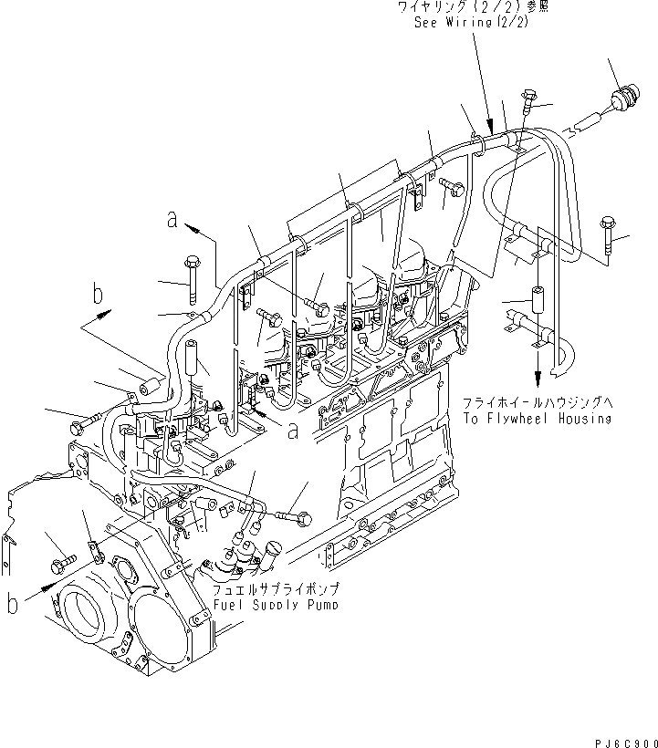 Схема запчастей Komatsu SAA6D125E-3B-8W - ЭЛЕКТРОПРОВОДКА (/) СИЛОВАЯ ПЕРЕДАЧА Э/ПРОВОДКА(№-) ДВИГАТЕЛЬ