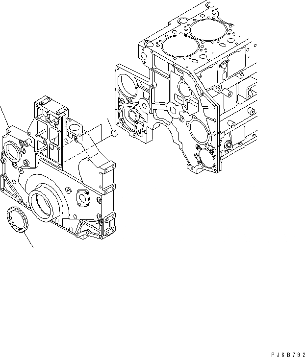 Схема запчастей Komatsu SAA6D140E-3J-8 - ПЕРЕДН. COVER(№-) ДВИГАТЕЛЬ