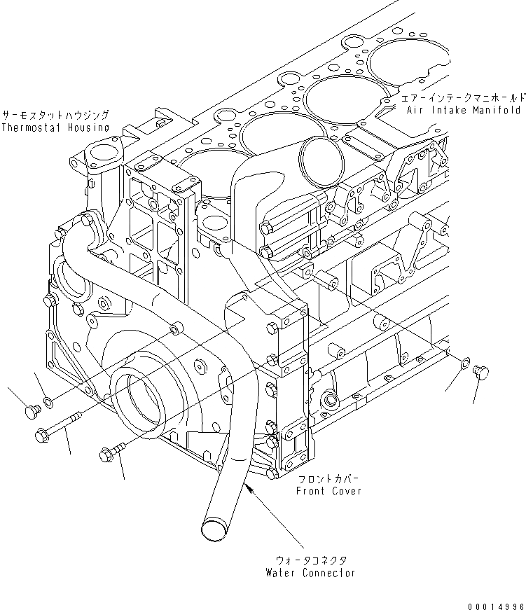 Схема запчастей Komatsu SAA6D140E-3J-8 - ВОДН. ЛИНИЯ ЗАГЛУШКА (БЕЗ АНТИКОРРОЗ. ЭЛЕМЕНТА)(№8-) ДВИГАТЕЛЬ