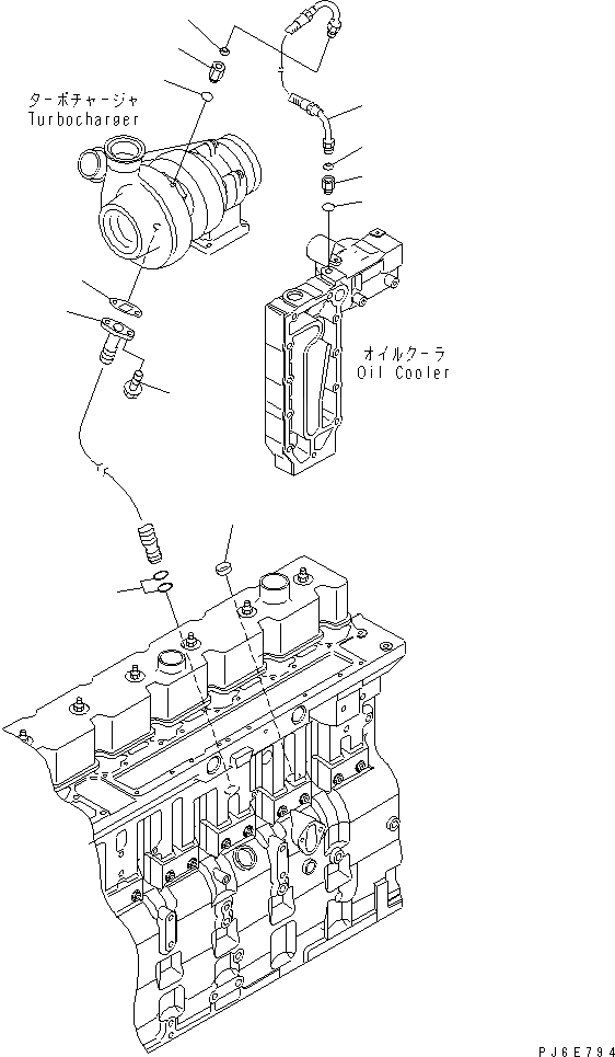 Схема запчастей Komatsu SAA6D114E-2AA - МАСЛОПРОВОДЯЩИЕ ТРУБКИ ТУРБОНАГНЕТАТЕЛЯ(№878-) ДВИГАТЕЛЬ