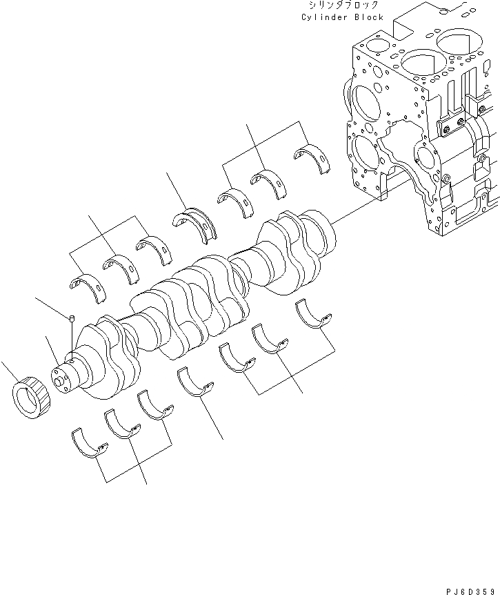 Схема запчастей Komatsu SAA6D114E-2AA - КОЛЕНВАЛ ДВИГАТЕЛЬ