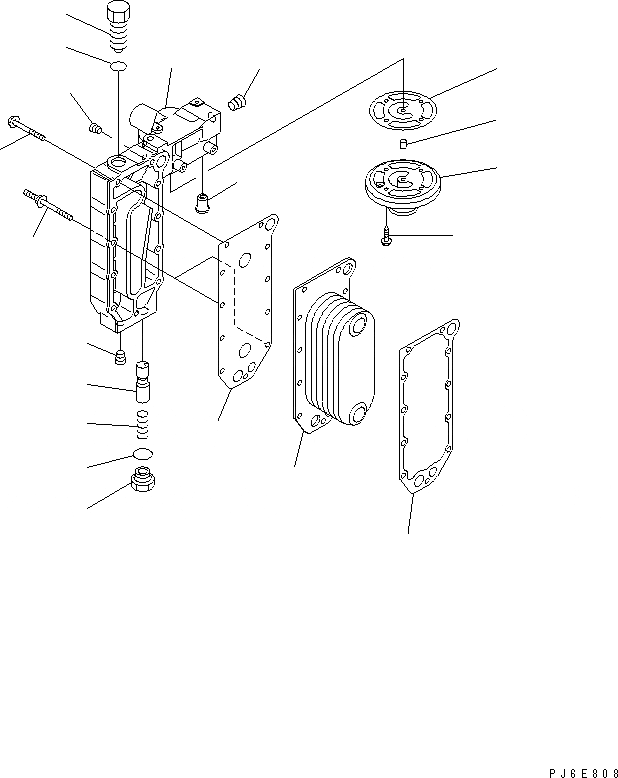 Схема запчастей Komatsu SAA6D114E-2AA - МАСЛООХЛАДИТЕЛЬ(№8-) ДВИГАТЕЛЬ