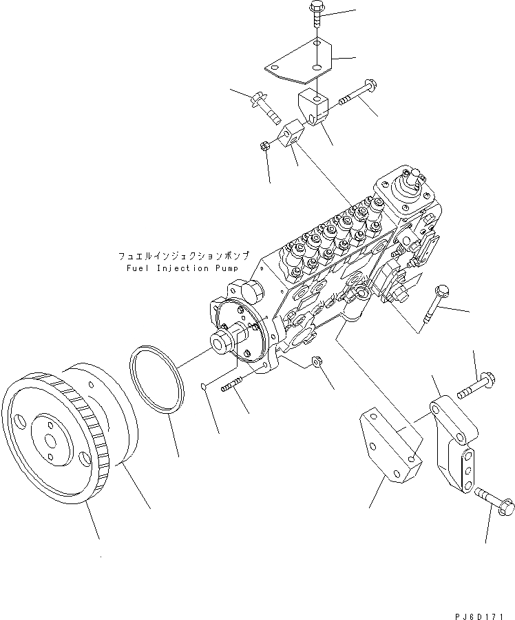 Схема запчастей Komatsu SAA6D114E-2AA - КРЕПЛЕНИЕ ТОПЛ. НАСОСА ДВИГАТЕЛЬ