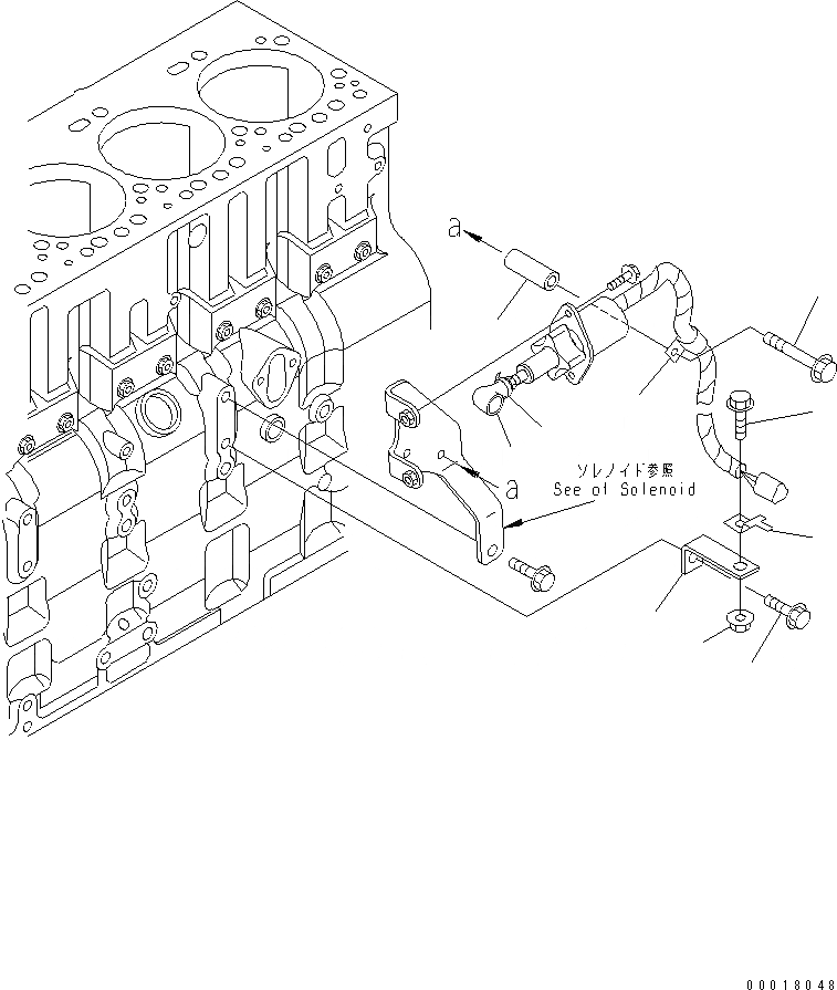 Схема запчастей Komatsu SAA6D114E-2AA - СОЛЕНОИД КРЕПЛЕНИЕ(№87-) ДВИГАТЕЛЬ