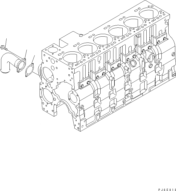 Схема запчастей Komatsu SAA6D114E-2AA - ВОДН. ВХОДН. СОЕДИН-Е(№8-) ДВИГАТЕЛЬ