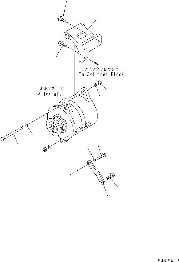 Схема запчастей Komatsu SAA6D114E-2AA - КРЕПЛЕНИЕ ГЕНЕРАТОРА(№8-) ДВИГАТЕЛЬ