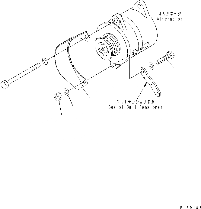 Схема запчастей Komatsu SAA6D114E-2AA - ГЕНЕРАТОР COVER(№8-) ДВИГАТЕЛЬ