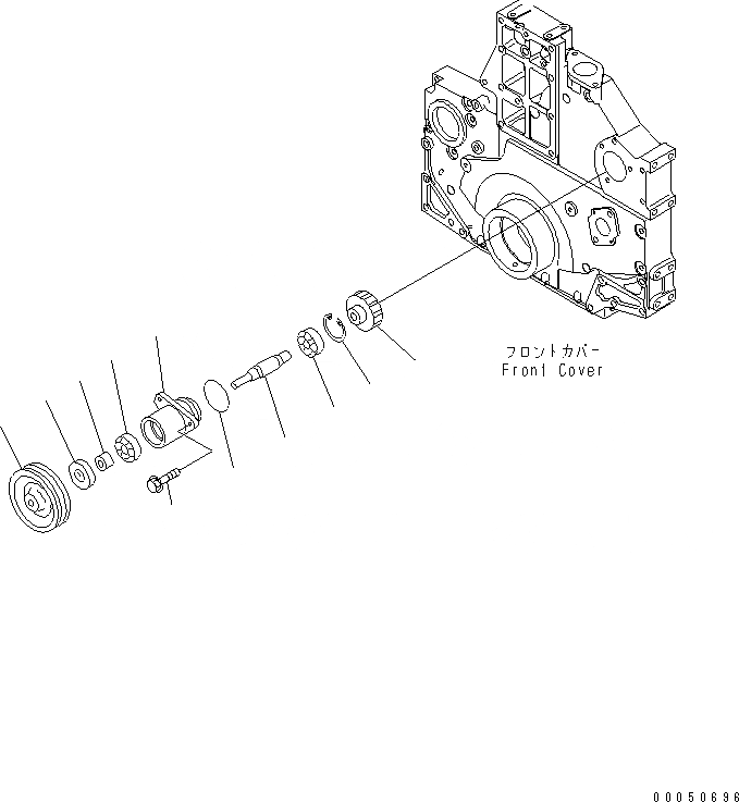 Схема запчастей Komatsu SAA6D140E-3E-8 - ПЕРЕДН. МЕХ-М ОТБОРА МОЩНОСТИ(№8-) ДВИГАТЕЛЬ