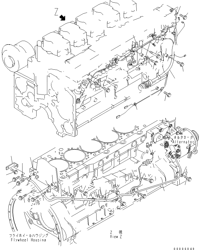 Схема запчастей Komatsu SAA6D140E-3E-8 - ЭЛЕКТРОПРОВОДКА (/) ДАТЧИК (МОРОЗОУСТОЙЧИВ. СПЕЦИФИКАЦИЯ.)(№-) ДВИГАТЕЛЬ