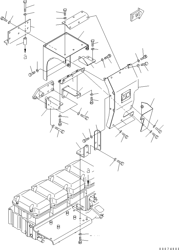 Схема запчастей Komatsu SAA6D170E-3F-8 - ТЕРМОЗАЩИТА (ТУРБОНАГНЕТАТЕЛЬ COVER)(№88-) ДВИГАТЕЛЬ