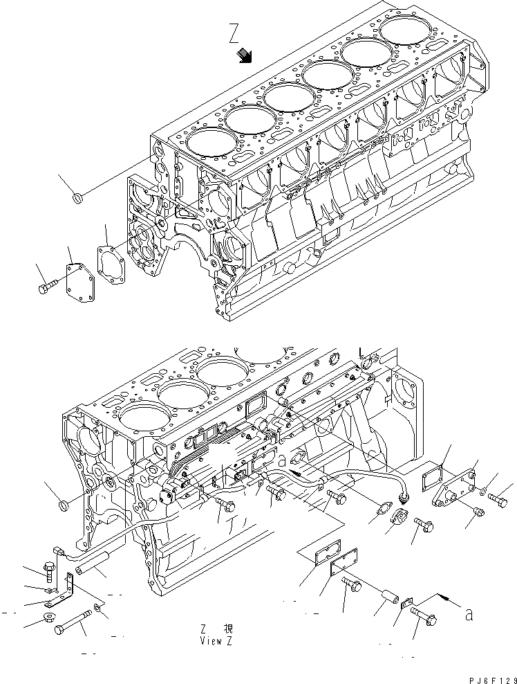 Схема запчастей Komatsu SAA6D170E-3F-8 - ЗАГЛУШКА БЛОКА ЦИЛИНДРОВ И ДАТЧИК(№9-7) ДВИГАТЕЛЬ