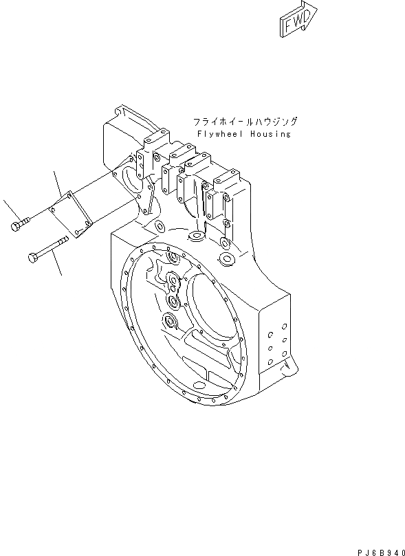 Схема запчастей Komatsu SAA6D170E-3F-8 - ЗАДН. МЕХ-М ОТБОРА МОЩНОСТИ(№-) ДВИГАТЕЛЬ