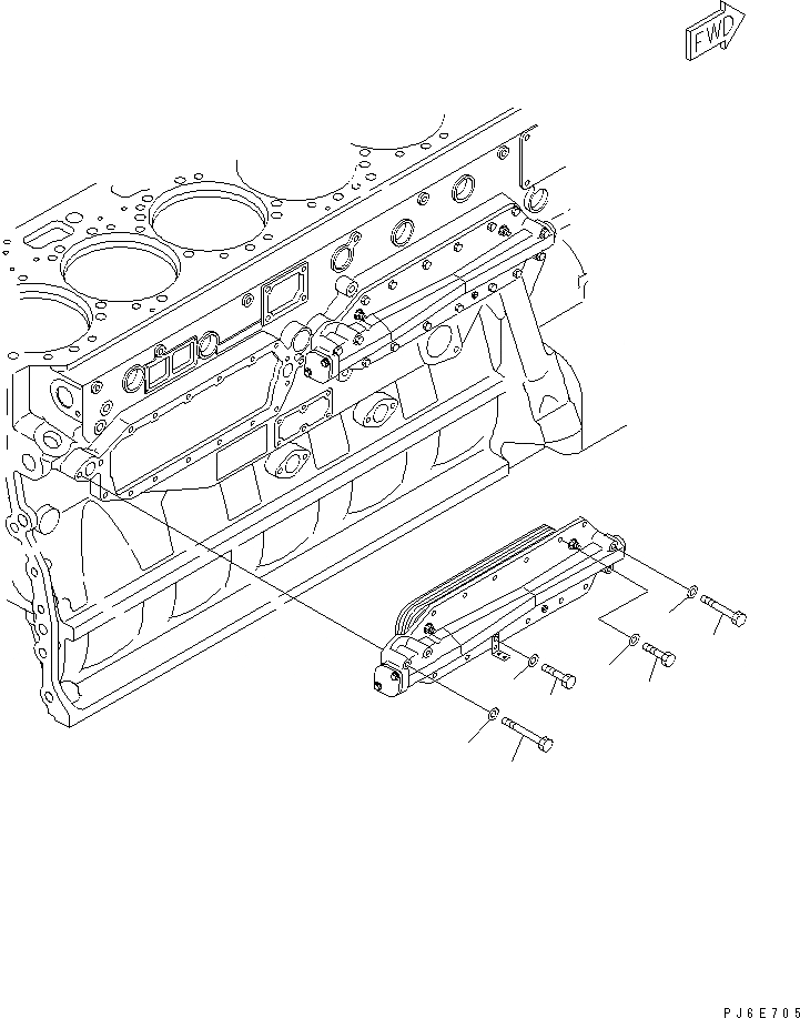 Схема запчастей Komatsu SAA6D170E-3F-8 - МАСЛООХЛАДИТЕЛЬ КРЕПЛЕНИЕ(№9-7) ДВИГАТЕЛЬ