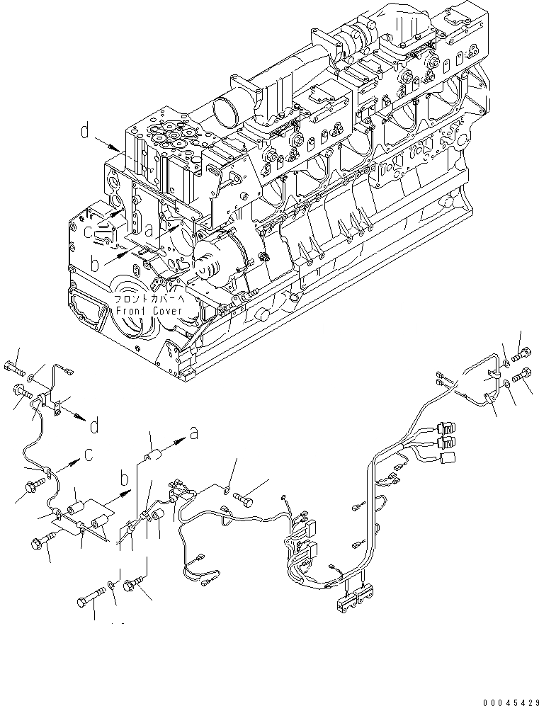 Схема запчастей Komatsu SAA6D170E-3F-8 - УПРАВЛ-Е ПОДАЧ. ТОПЛИВА Э/ПРОВОДКА КРЕПЛЕНИЕ (/)(№9-) ДВИГАТЕЛЬ