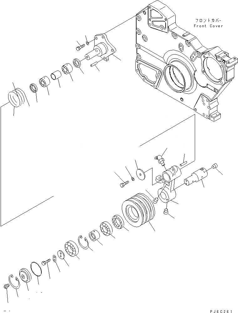 Схема запчастей Komatsu SAA6D170E-3F-8 - НАТЯЖНОЙ РОЛИК ДВИГАТЕЛЬ