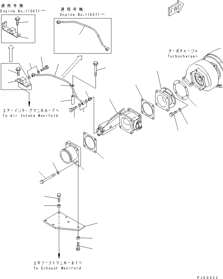 Схема запчастей Komatsu SAA6D140E-3A-8 - ГОРНЫЙ ТОРМОЗ(№-) ДВИГАТЕЛЬ