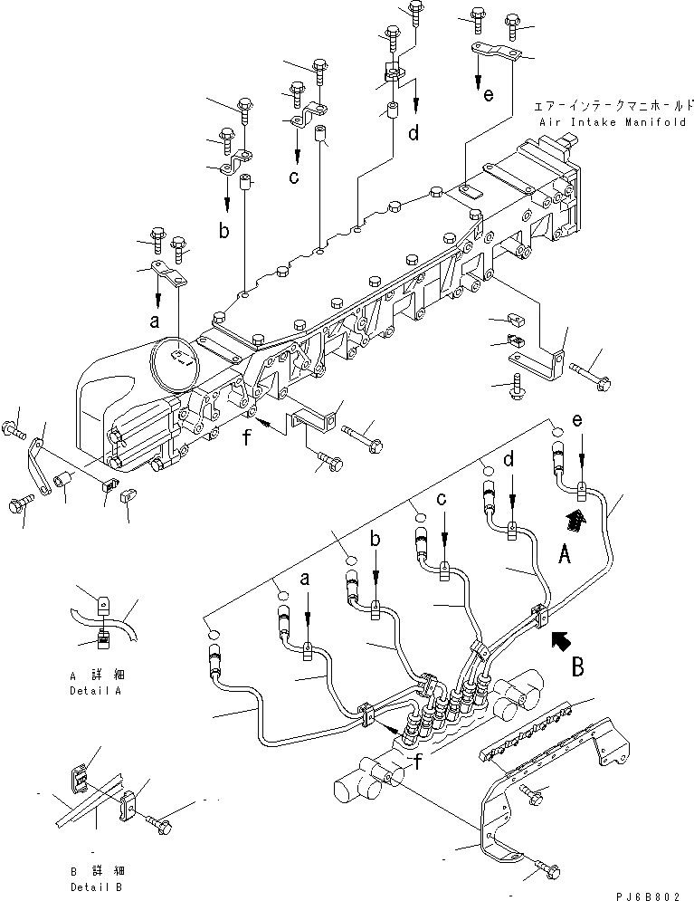 Схема запчастей Komatsu SAA6D140E-3A-8 - ТОПЛИВОПРОВОД.(№-) ДВИГАТЕЛЬ