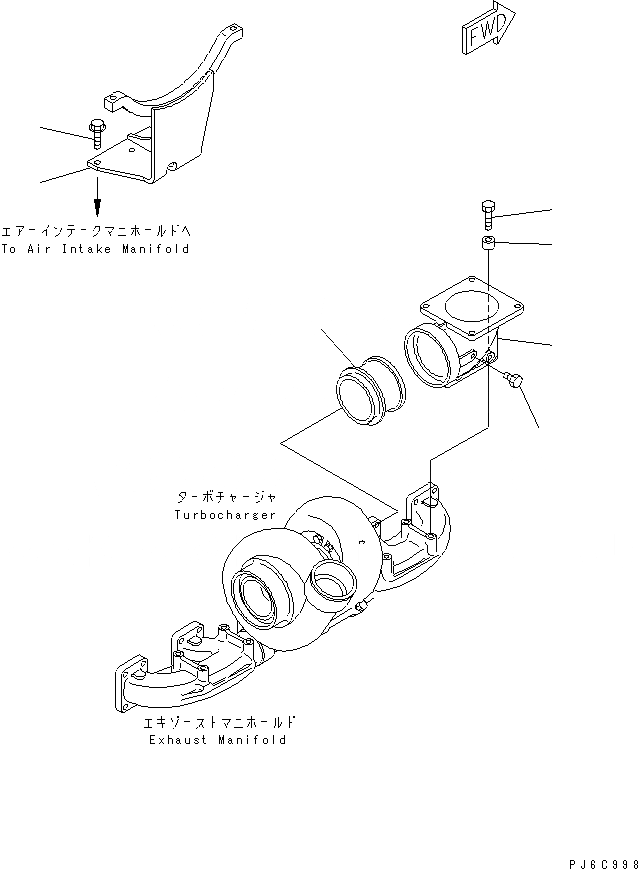 Схема запчастей Komatsu SAA6D140E-3C-8 - ВЫПУСКН. NONNECTION(№-) ДВИГАТЕЛЬ