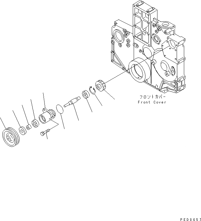 Схема запчастей Komatsu SAA6D140E-2A-8 - ПЕРЕДН. МЕХ-М ОТБОРА МОЩНОСТИ(№-) ДВИГАТЕЛЬ