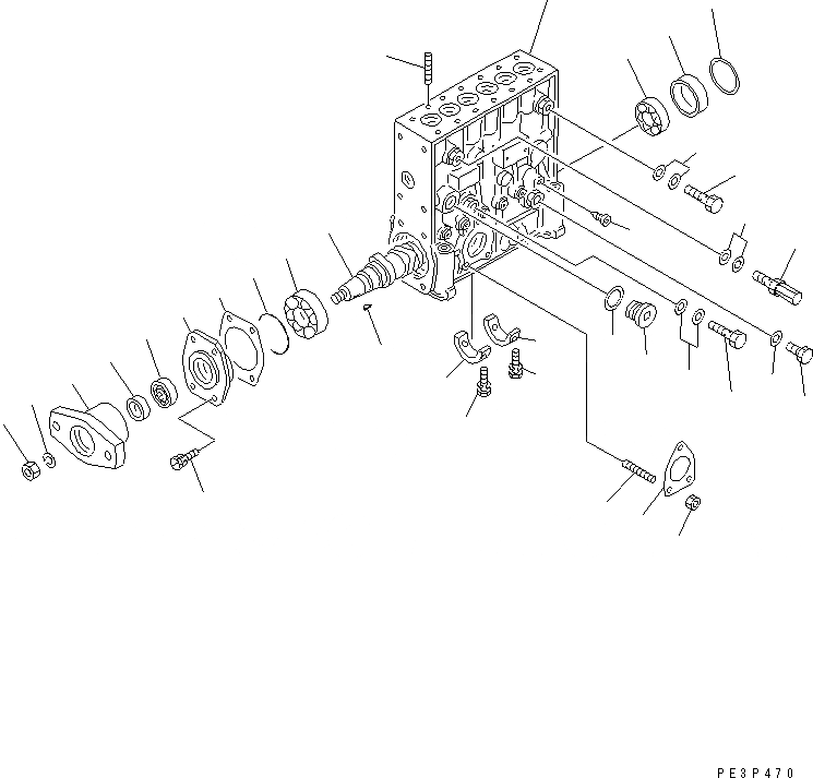 Схема запчастей Komatsu SAA6D140E-2A-8 - ТОПЛ. НАСОС (НАСОС) (/) (ВНУТР. ЧАСТИ)(№-) ДВИГАТЕЛЬ