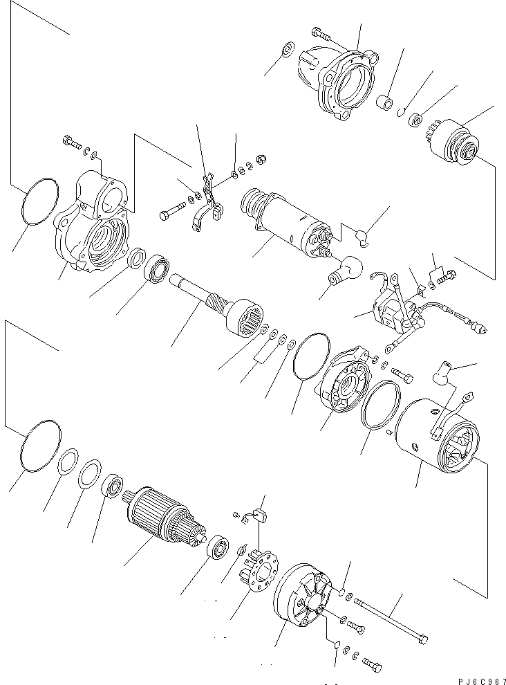 Схема запчастей Komatsu SAA6D140E-2A-8 - СТАРТЕР (KW) (ВНУТР. ЧАСТИ)(№87-) ДВИГАТЕЛЬ