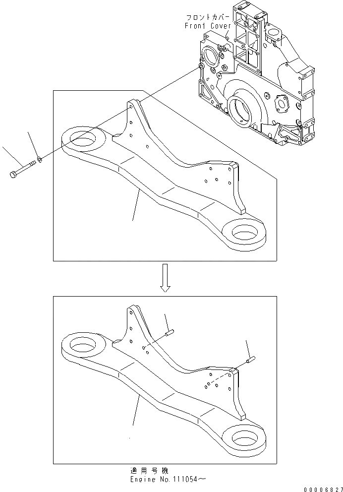 Схема запчастей Komatsu SAA6D140E-3D-8 - ДВИГАТЕЛЬ СУППОРТ(№-) ДВИГАТЕЛЬ