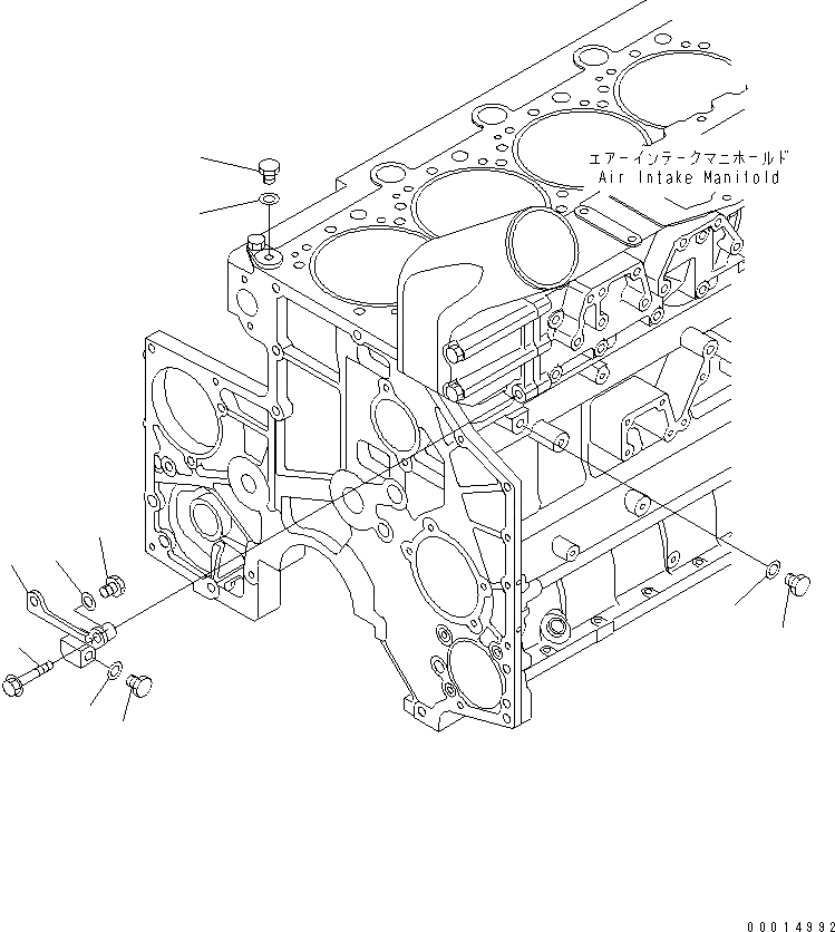 Схема запчастей Komatsu SAA6D140E-3D-8 - ВОДН. ЛИНИЯ ЗАГЛУШКА (БЕЗ АНТИКОРРОЗ. ЭЛЕМЕНТА)(№8-) ДВИГАТЕЛЬ