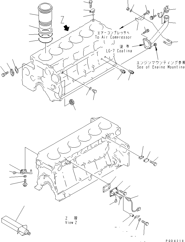 Схема запчастей Komatsu SAA6D140E-2B-8 - БЛОК ЦИЛИНДРОВ (/) (С ТОПЛИВН. COMBUSTION ТИП ПОДОГРЕВАТЕЛЬ ХЛАДАГЕНТА)(№98-8) ДВИГАТЕЛЬ