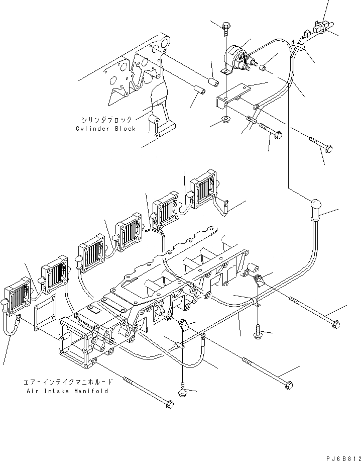 Схема запчастей Komatsu SAA6D140E-3J-8 - ЭЛЕКТРОПРОВОДКА (/) ПЕРЕКЛЮЧАТЕЛЬ И ОБОГРЕВАТЕЛЬ.(№-) ДВИГАТЕЛЬ