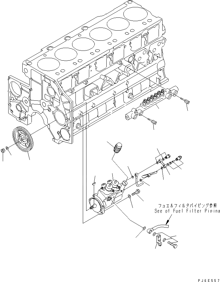 Схема запчастей Komatsu SAA6D140E-3B-8 - ТОПЛИВН. НАСОС И COMMON RAIL КРЕПЛЕНИЕ(HM-)(№-7) ДВИГАТЕЛЬ