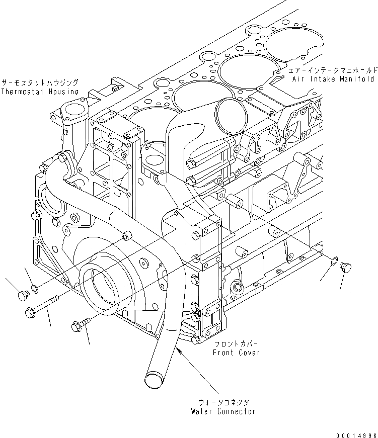 Схема запчастей Komatsu SAA6D140E-3B-8 - ВОДН. ЛИНИЯ ЗАГЛУШКА (БЕЗ АНТИКОРРОЗ. ЭЛЕМЕНТА)(№8-) ДВИГАТЕЛЬ